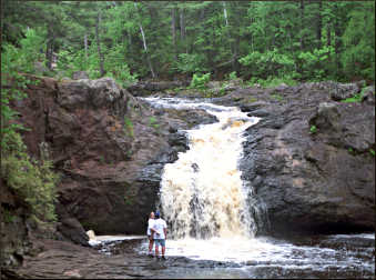 A waterfall in Amnicon Falls State Park.