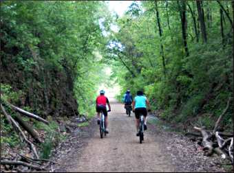 Riding the Badger State Trail.