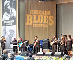 Bands at the Chicago Blues Festival.
