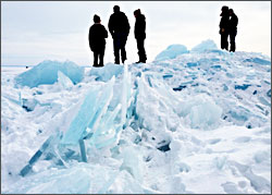 Blue ice on Lake Superior.