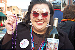 A reveler at Galena wine weekend.