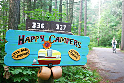 A sign at a campground.
