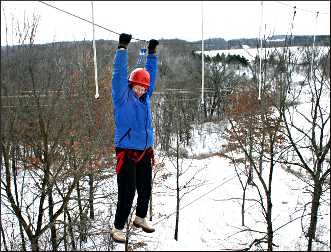 The high ropes course at Eagle Bluff.