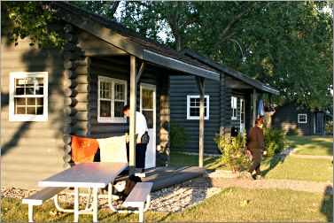 Camper cabins in South Dakota's Fort Sisseton State Park.