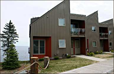 
Modern townhomes face the lake at Surfside on Lake Superior, near Tofte.
