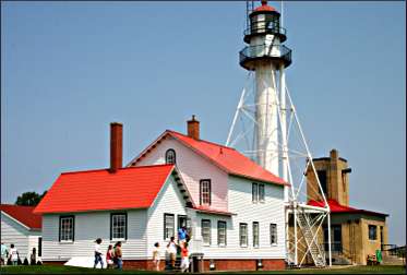 Tourists at Whitefish Point lighthouse.