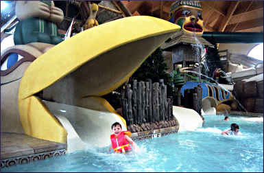 Kids at the Great Wolf Lodge.