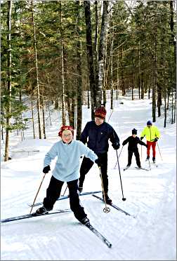 Skiers at Afterglow Resort.