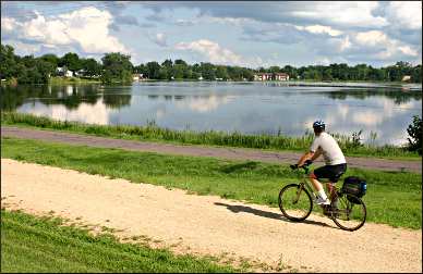 Bicycling by South Twin Lake.