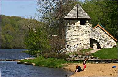 The beach at Backbone State Park.