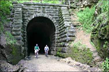 Bicyclists on the Badger State Trail.