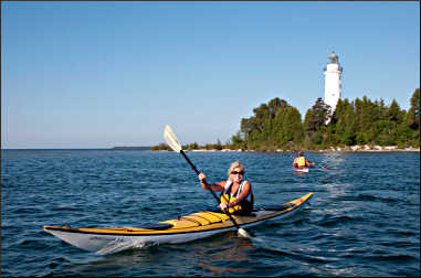 Kayaking near Baileys Harbor.