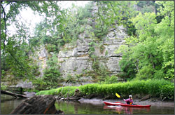 Kayaking on the Baraboo River.