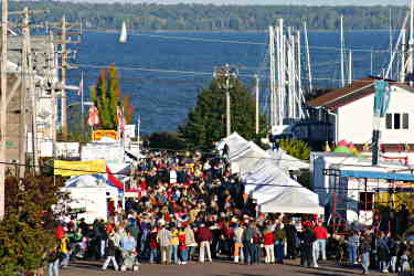 View of Applefest crowd from hill