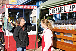 Food stands at Apple Fest.