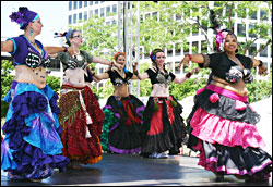 Belly dancers at Bastille Days.