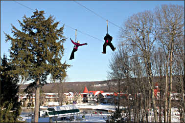 Zip line at Boyne Highlands.