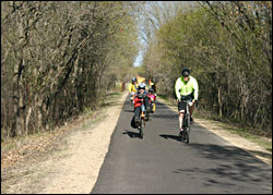 Bicycling on the Brown's Creek State Trail.