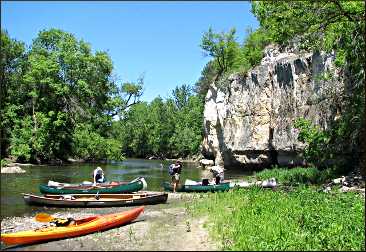 Paddlers on the Cannon River.