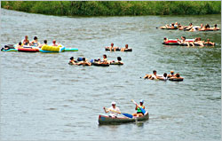 Paddling and tubing on the Cannon River.