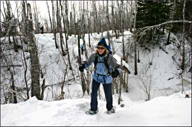 Snowshoeing on the Superior Hiking Trail.