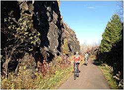 Bicycling the Munger Trail near Duluth.
