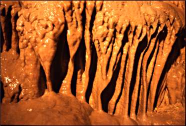 Flowstone in a cave.