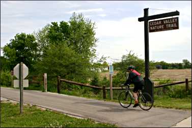 Bicyclists on the Cedar Valley Nature Trail.