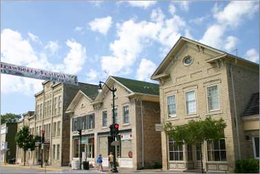 Historic buildings on Cedarburg's Washington Avenue.