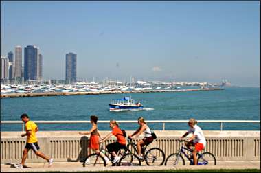 Bicycling in Chicago.