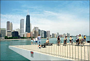 A bicycle tour in Chicago.