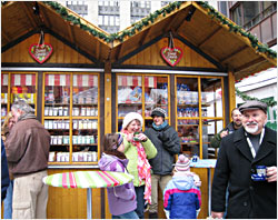 Drinking Gluehwein at a Christkindlmarkt.