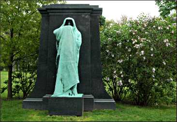 Statue in Graceland Cemetery.