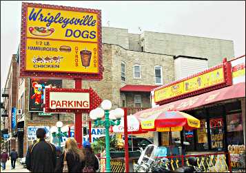 Hot dog stand in Chicago.