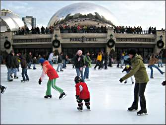 Skating in Millennium Park.