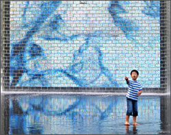 Crown Fountain in Millennium Park.