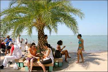 Oak Street Beach in Chicago.