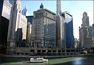 Buildings along the Chicago River.