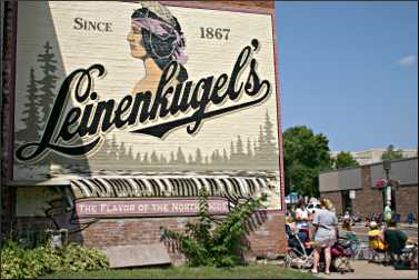 A Leinenkugel sign in Chippewa Falls.
