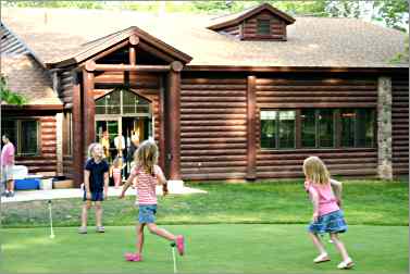 children play at Keweenaw Mountain Lodge