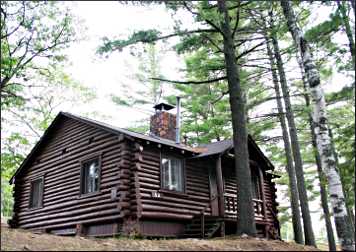A cabin at Keweenaw Mountain Lodge.