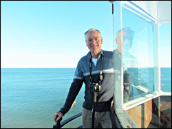 A volunteer keeper at Crisp Point.