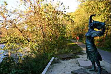 Sculpture on the Trout Run Trail.