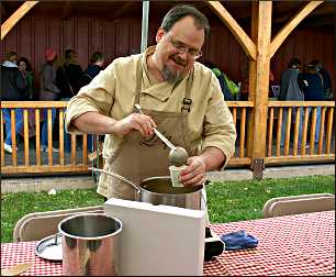 Chef Stephen Larson at Seed Savers.