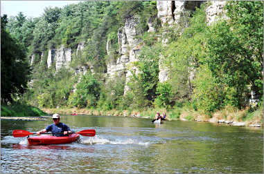 A kayaker on the Upper Iowa River.