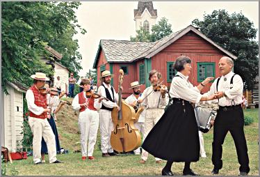 During Nordic Fest, dancers gather at Vesterheim.