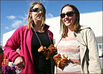 Pretzel necklaces at a beer fest.