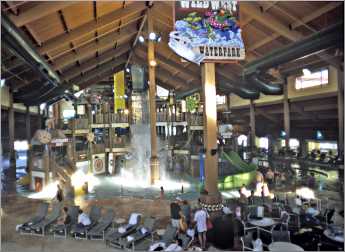 An indoor water park at Wilderness Resort.