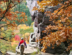 Hiking in Devil's Lake.