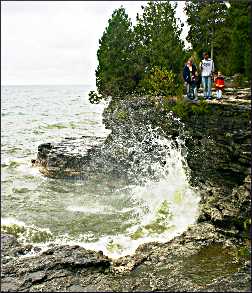 Waves at Cave Point County Park.